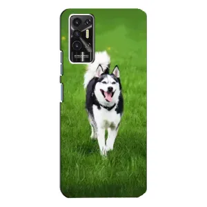 Чехол с Хаски для TECNO Pova-2 (LE7n) - (AlphaPrint) (Радостный Хаски)