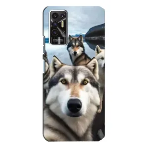 Чехол с Хаски для TECNO Pova-2 (LE7n) - (AlphaPrint) (Селфи ХАски)