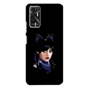 Чехлы Венсдей на TECNO Pova-2 (LE7n) Уэнсдей (AlphaPrint) (серьезная Уэнздей)