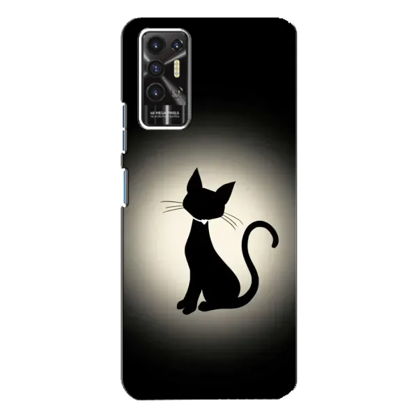 Чехол с принтом «Силуэт котика» для TECNO Pova 2 (LE7n)