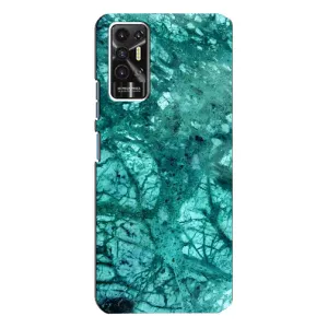 Мраморный чехол на TECNO Pova-2 (LE7n) (VPrint) (Зеленый мрамор)