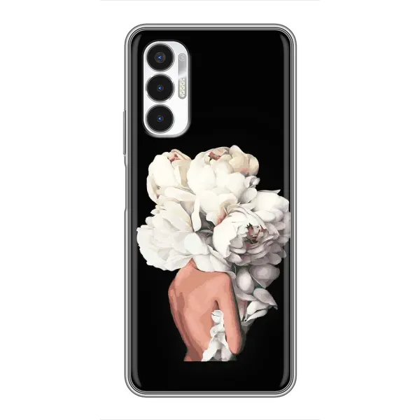 Чехол с принтом «Белые цветы» для TECNO POVA 3 (LF7n)