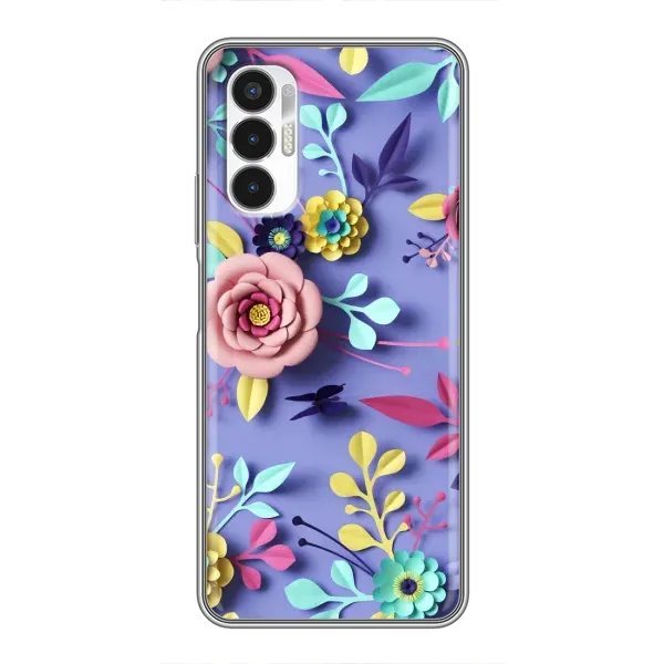 Чехол с принтом «Цветочный дизайн» для TECNO POVA 3 (LF7n)