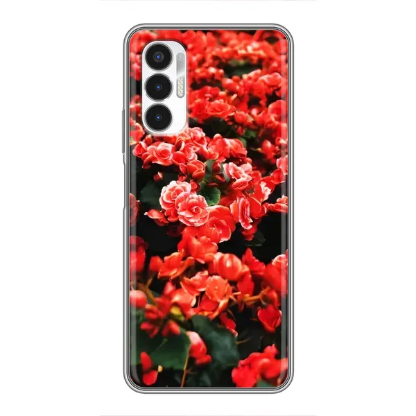Чехол с принтом «Цветы красные» для TECNO POVA 3 (LF7n)