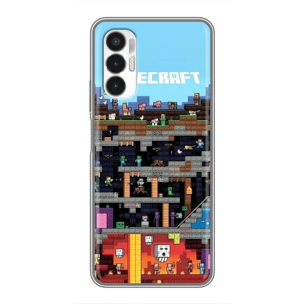 Чехол с принтом «фон Minecraft» для TECNO POVA 3 (LF7n)
