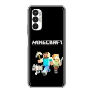Чехол Майнкрафт на Tecno POVA 3 (LF7n) (AlphaPrint) Minecraft (герои Minecraft)