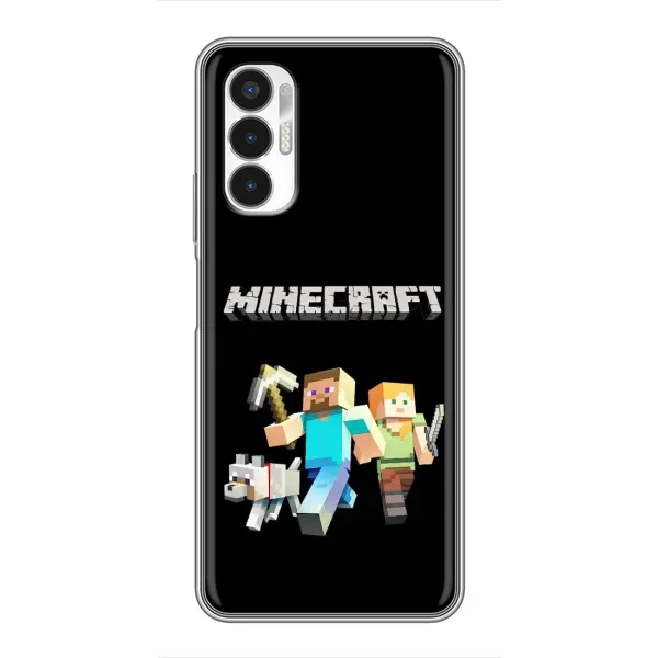 Чехол с принтом «герои Minecraft» для TECNO POVA 3 (LF7n)