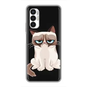Чохол з принтом для Tecno POVA 3 (LF7n) (AlphaPrint) Модні коти (Сумний кіт)