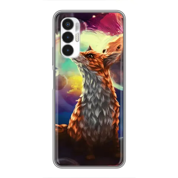 Чехол с принтом «Лисица в космосе» для TECNO POVA 3 (LF7n)