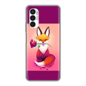 Чохли з картинкою Лисичка для Tecno POVA 3 (LF7n) (VPrint) (Лиса з трояндою)