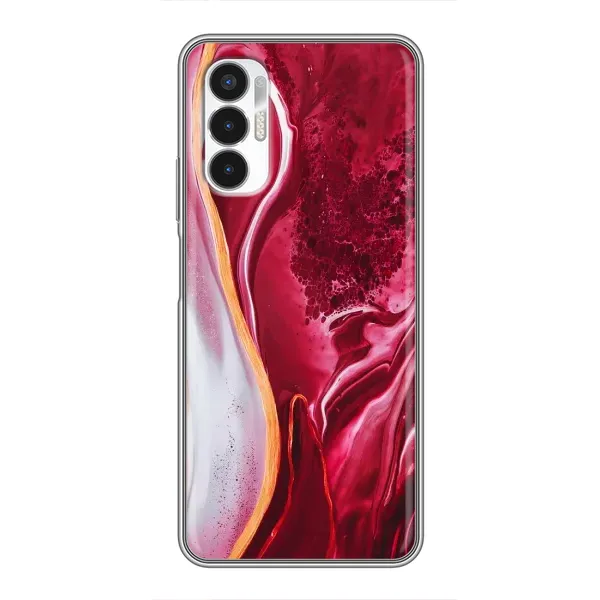 Чехол с принтом «Мрамор красный» для TECNO POVA 3 (LF7n)