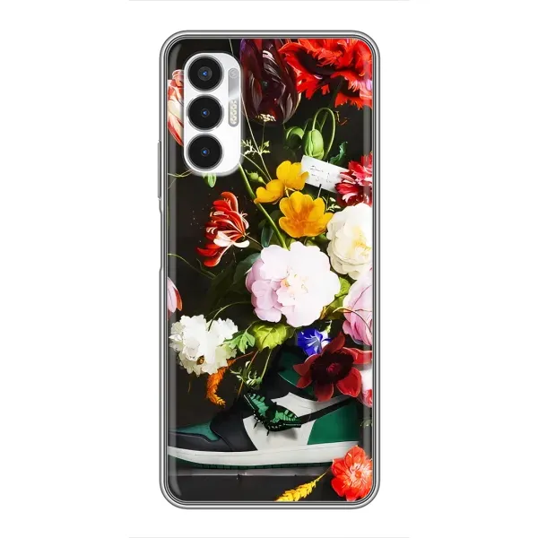 Чехол с принтом «Nike цветы» для TECNO POVA 3 (LF7n)