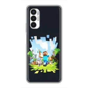 Чехол Майнкрафт на Tecno POVA 3 (LF7n) (AlphaPrint) Minecraft (персонажи Minecraft)