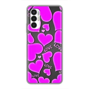 Чехлы для любимой на техно Пова 3 (VPrint) (Pink hearts)