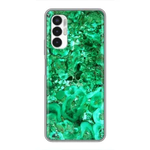 Мраморный чехол на Tecno POVA 3 (LF7n) (VPrint) (Салатный Мрамор)