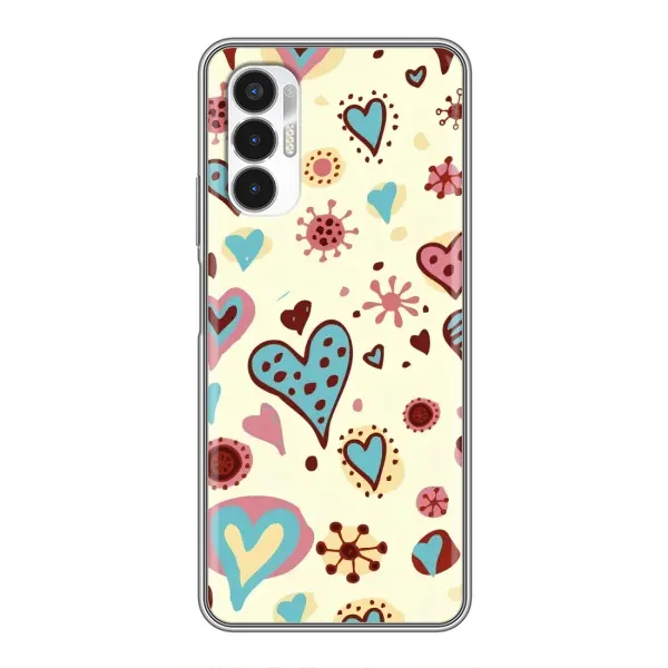 Чехол с принтом «Сердечки» для TECNO POVA 3 (LF7n)