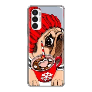 Чехлы с собаками для Tecno POVA 3 (LF7n) (VPrint) (Собачка в шапке)