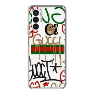 Бренднові Чохли для Tecno POVA 3 (LF7n) - (PREMIUMPrint) (Стиль GUUCI)