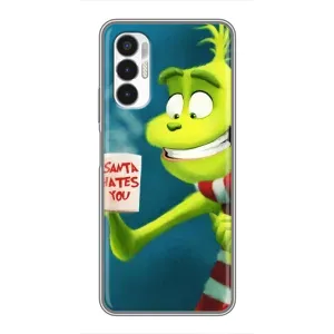 Різдвяні Чохли для Tecno POVA 3 (LF7n) (VPrint) (Зелений Грінч)