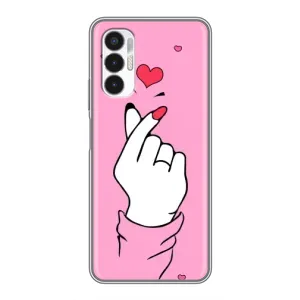 Чехол с принтом для Tecno POVA 3 (LF7n) (AlphaPrint - Знак сердечка)