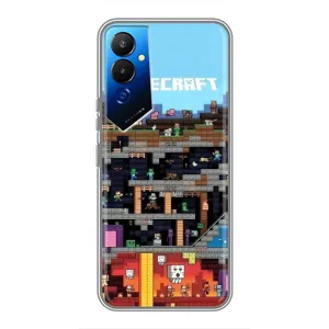 Чехол с принтом «фон Minecraft» для TECNO POVA 4 (LG7n)