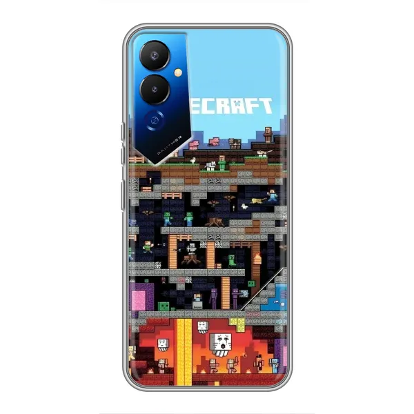 Чехол с принтом «фон Minecraft» для TECNO POVA 4 (LG7n)