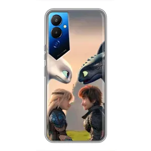 Чехол как приручить дракона на Tecno POVA 4 (LG7n) (Иккинг и Астрид)
