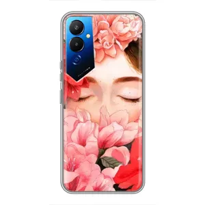 Чехлы (ART) Цветы на Tecno POVA 4 (LG7n) (VPrint) (Глаза в цветах)