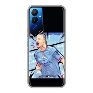 Чехлы с футболистом Ерлинг Холанд для Tecno POVA 4 (LG7n) (AlphaPrint) (гол Эрлинг Холланд)