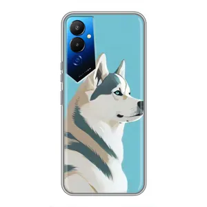Чехол с Хаски для Tecno POVA 4 (LG7n) - (AlphaPrint) (Хаски арт)