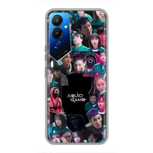 Чехол Гра в кальмара для Tecno POVA 4 (LG7n) (Коллаж Игра кальмара)