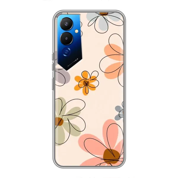 Чехол с принтом «Разноцветные цветы» для TECNO POVA 4 (LG7n)