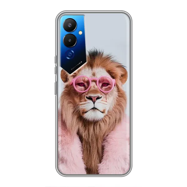 Чехол с принтом «Лев в очках» для TECNO POVA 4 (LG7n)