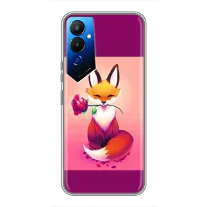 Чехлы с картинкой Лисички для Tecno POVA 4 (LG7n) (VPrint) (Лисичка с розочкой)