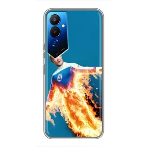 Чехол с принтом Фантастическая четверка для Tecno POVA 4 (LG7n) (Человек-факел в огне)