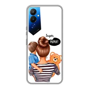 Чехол с печатью для Tecno POVA 4 (LG7n) - (Мама с ребенком) (AlphaPrint) (Мама с сыном)