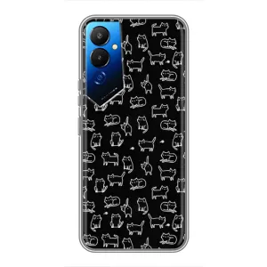 Чехол с принтом для Tecno POVA 4 (LG7n) (AlphaPrint) Модные коты (Меленькие котики)