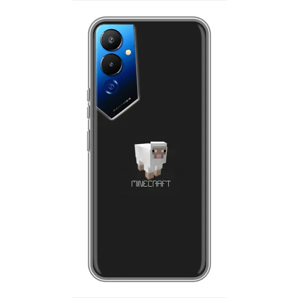Чехол с принтом «Овечка Майнкрафт» для TECNO POVA 4 (LG7n)