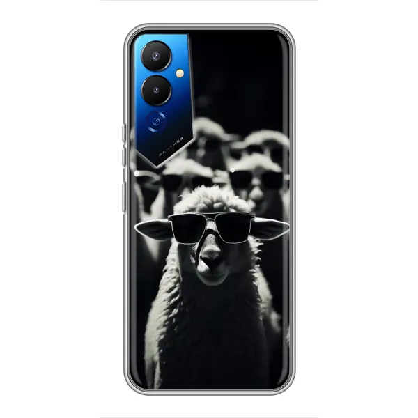 Чехол с принтом «Овечка в очках» для TECNO POVA 4 (LG7n)