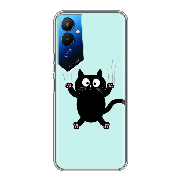 Чехол с принтом «Падающий кот» для TECNO POVA 4 (LG7n)