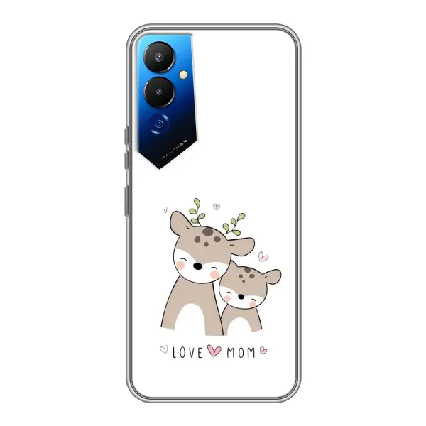Чохол з принтом «Оленята мама і малюк» для TECNO POVA 4 (LG7n)