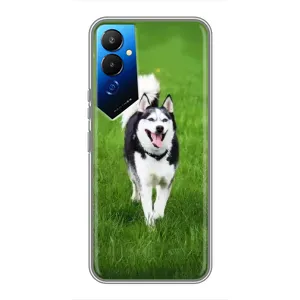 Чехол с Хаски для Tecno POVA 4 (LG7n) - (AlphaPrint) (Радостный Хаски)
