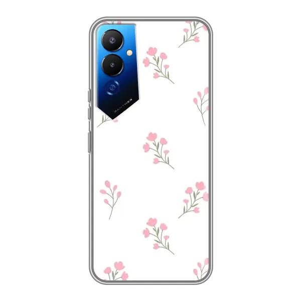 Чехол с принтом «Розовые цветы» для TECNO POVA 4 (LG7n)