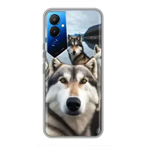 Чехол с Хаски для Tecno POVA 4 (LG7n) - (AlphaPrint) (Селфи ХАски)