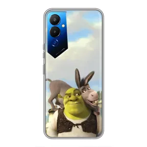 Чехол с мультфильмом Шрек на Tecno POVA 4 (LG7n) (Шрек и Осел)