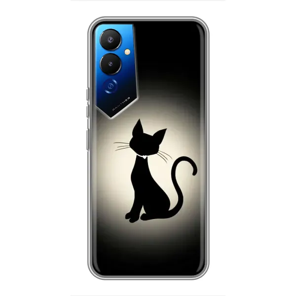 Чехол с принтом «Силуэт котика» для TECNO POVA 4 (LG7n)