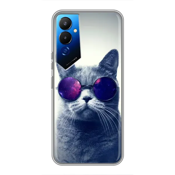 Чехол с принтом «Стильный кот» для TECNO POVA 4 (LG7n)