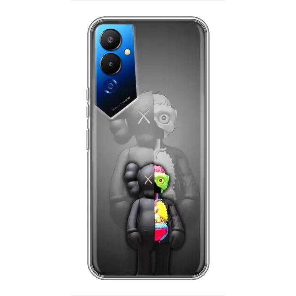 Чехол с принтом «Тело Bearbrick» для TECNO POVA 4 (LG7n)