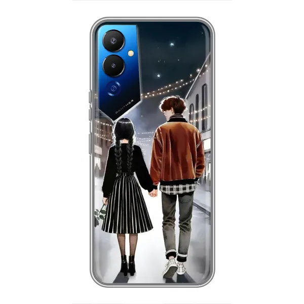 Чехол с принтом «Уэнздей и Тайлер» для TECNO POVA 4 (LG7n)