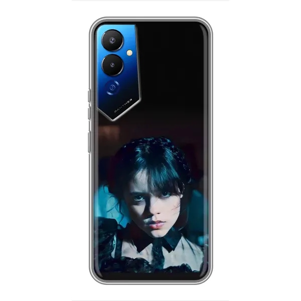 Чехол с принтом «взгляд Уэнздей» для TECNO POVA 4 (LG7n)